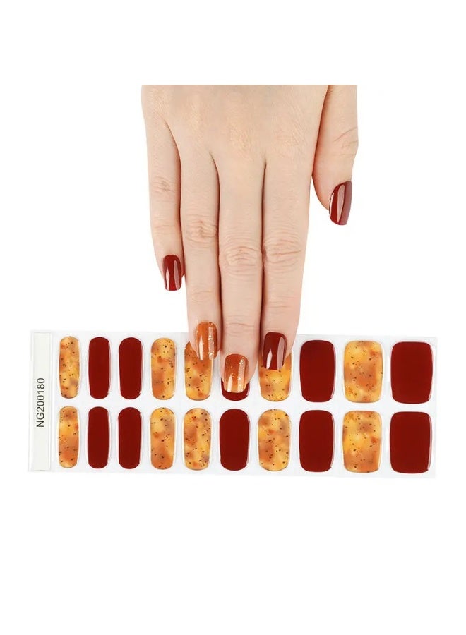 مجموعة كاملة من ملصقات جل الأظافر الممتازة مع معالجة بالأشعة فوق البنفسجية/LED | مجموعة عالية الجودة مع مبرد أظافر، ووسادات تنظيف، وأدوات خشبية، بجودة صالونات التجميل، سهلة الإزالة - Image 5